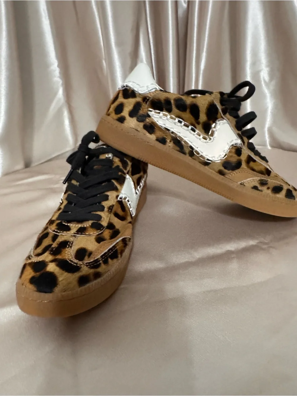 Dolce Vita Notice Stitch leopard Print Sneakers with White Accent